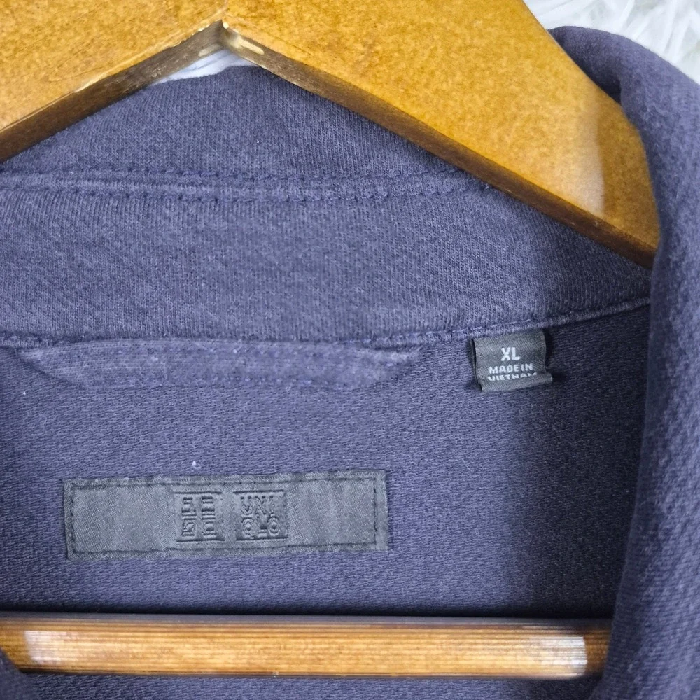 Uniqlo U Lemaire Mens XL Navy Blue Cotton Jersey Chore Jacket Utility